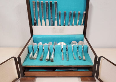 Rare Gorham 48-Piece Silver Flatware Set with Elegant Case - Front Closed