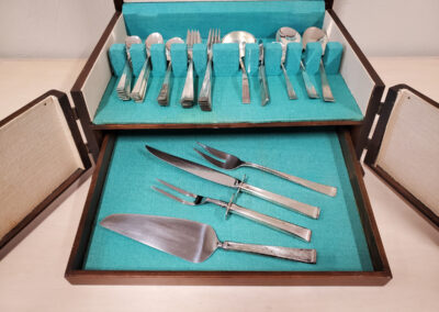 Rare Gorham 48-Piece Silver Flatware Set with Elegant Case - Front Closed